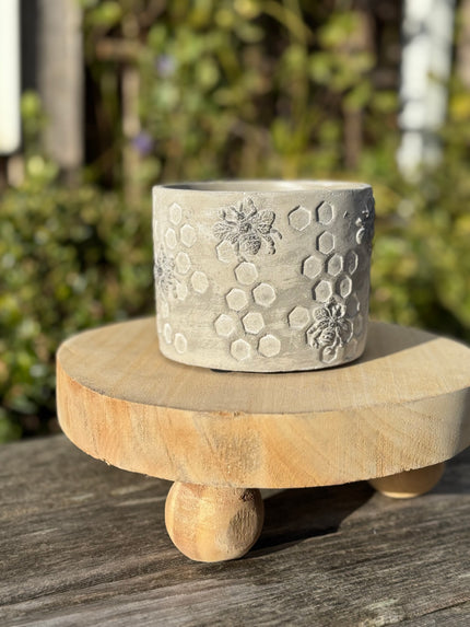 Honeycomb Bee Cachepot Cement
