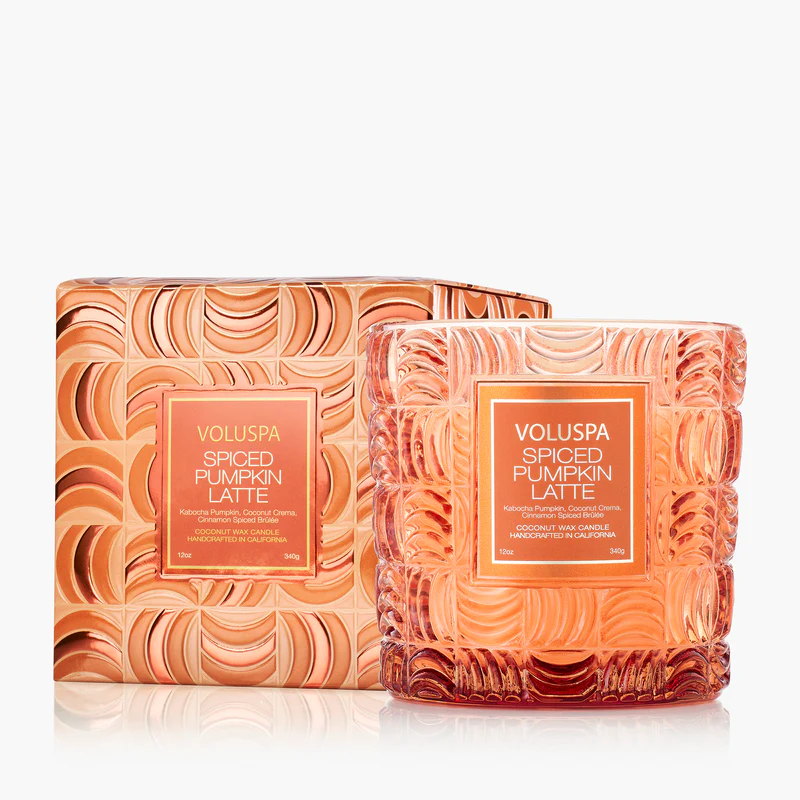 Spiced Pumpkin Latte 12oz Classic Candle with packaging
