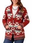 Parker Cardigan, red multi