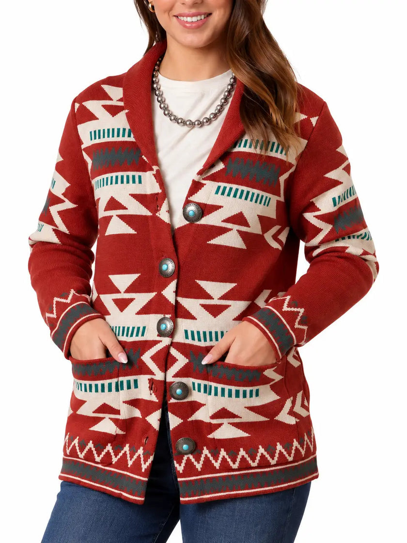 Parker Cardigan, red multi