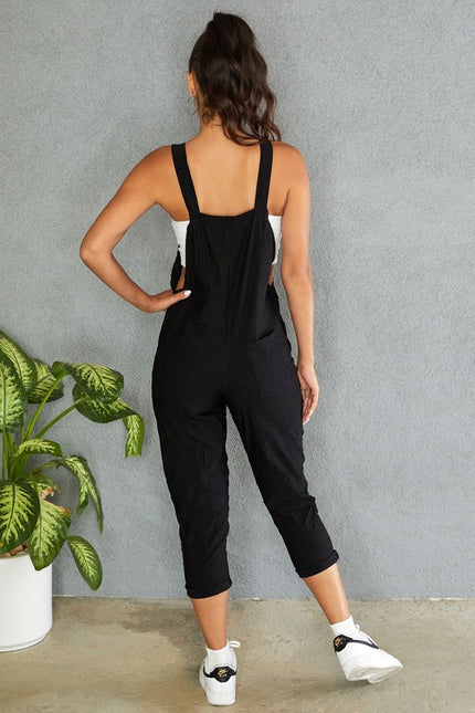Ramona Comfy Crinkle Overall black back