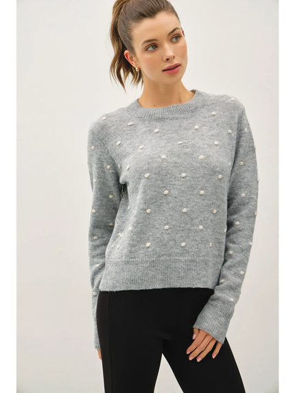 Ultra Soft Cozy Dotted Crewneck Sweater