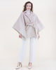 Notched Lapel Belted Tailored Cape beige