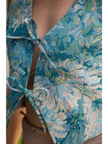 Floral Tapestry Vest blue floral close up