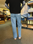 Mid Rise Medium Wash Ankle Wide Jeans, cherish-back