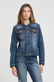 Aztec Embroidered Denim Jacket front buttoned