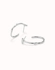 Sterling silver-plated hoop earrings with white topaz