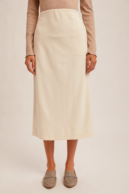 Brushed Textured Midi Skirt