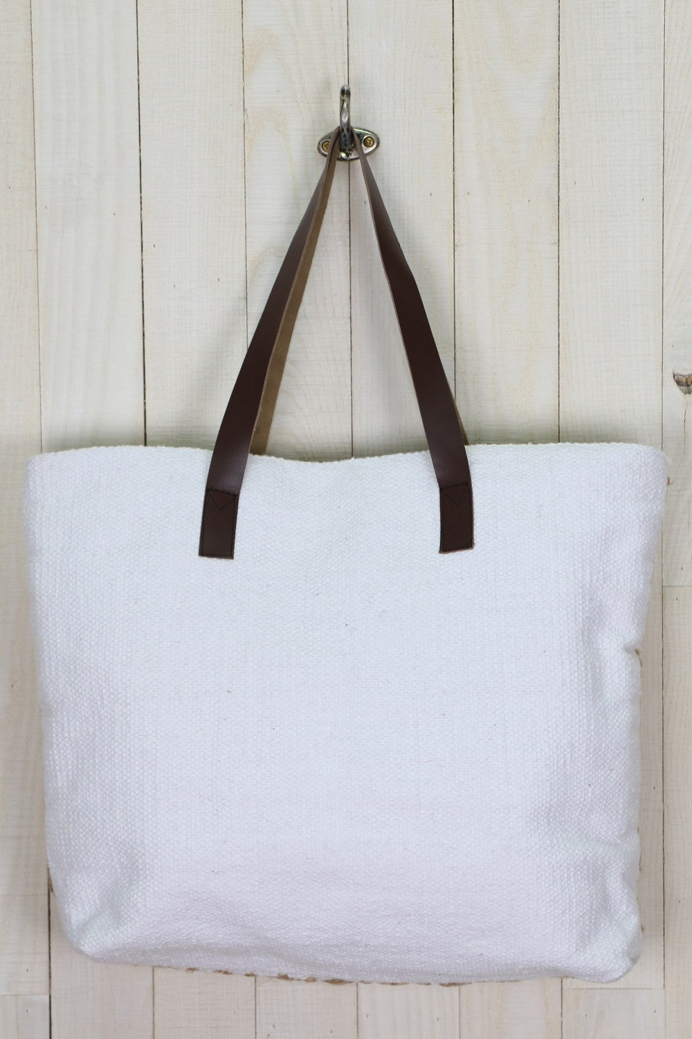 Large Hand Loomed Tote | Natural Combo BACK