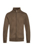 Men's Solid Color Full Zip Sweater | Brown