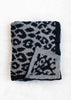 Dark Grey Leopard Print Blanket Dim: 60