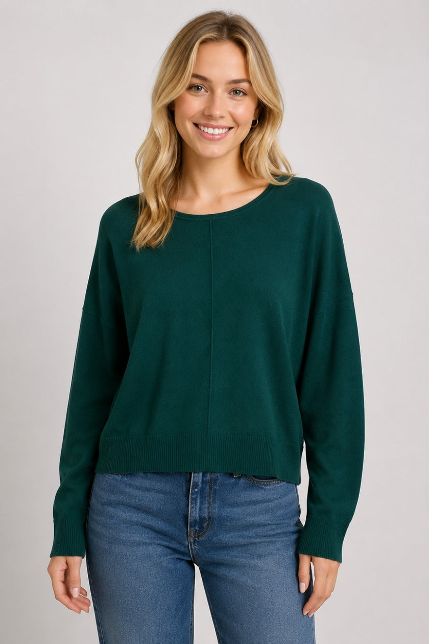 Natalie Round Neck Front Seam Sweater