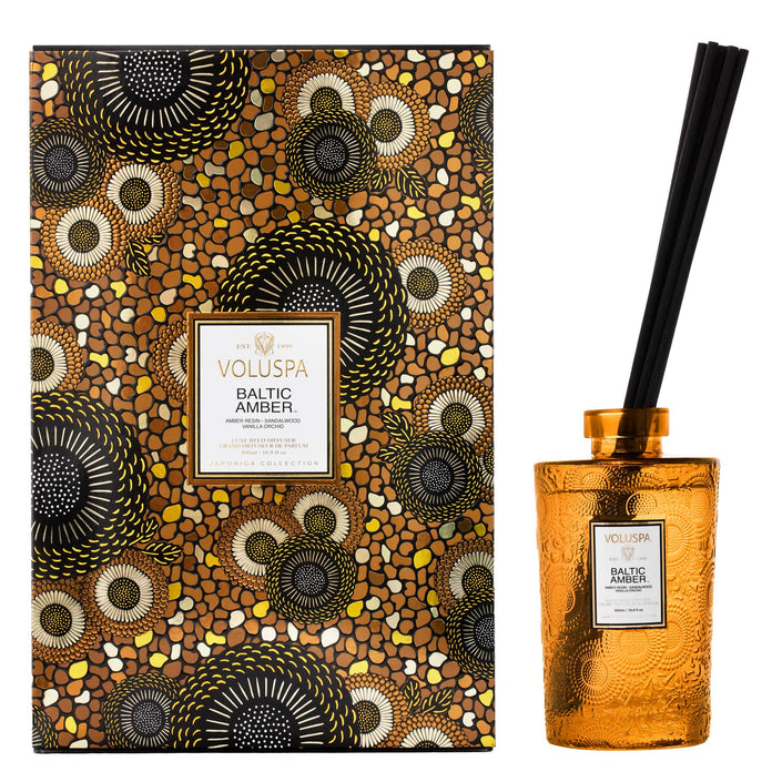 Baltic Amber| 500ml Reed Diffuser packaging