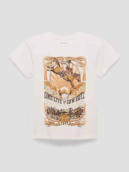 Women's Long Live Cowboys Tee, egret-front