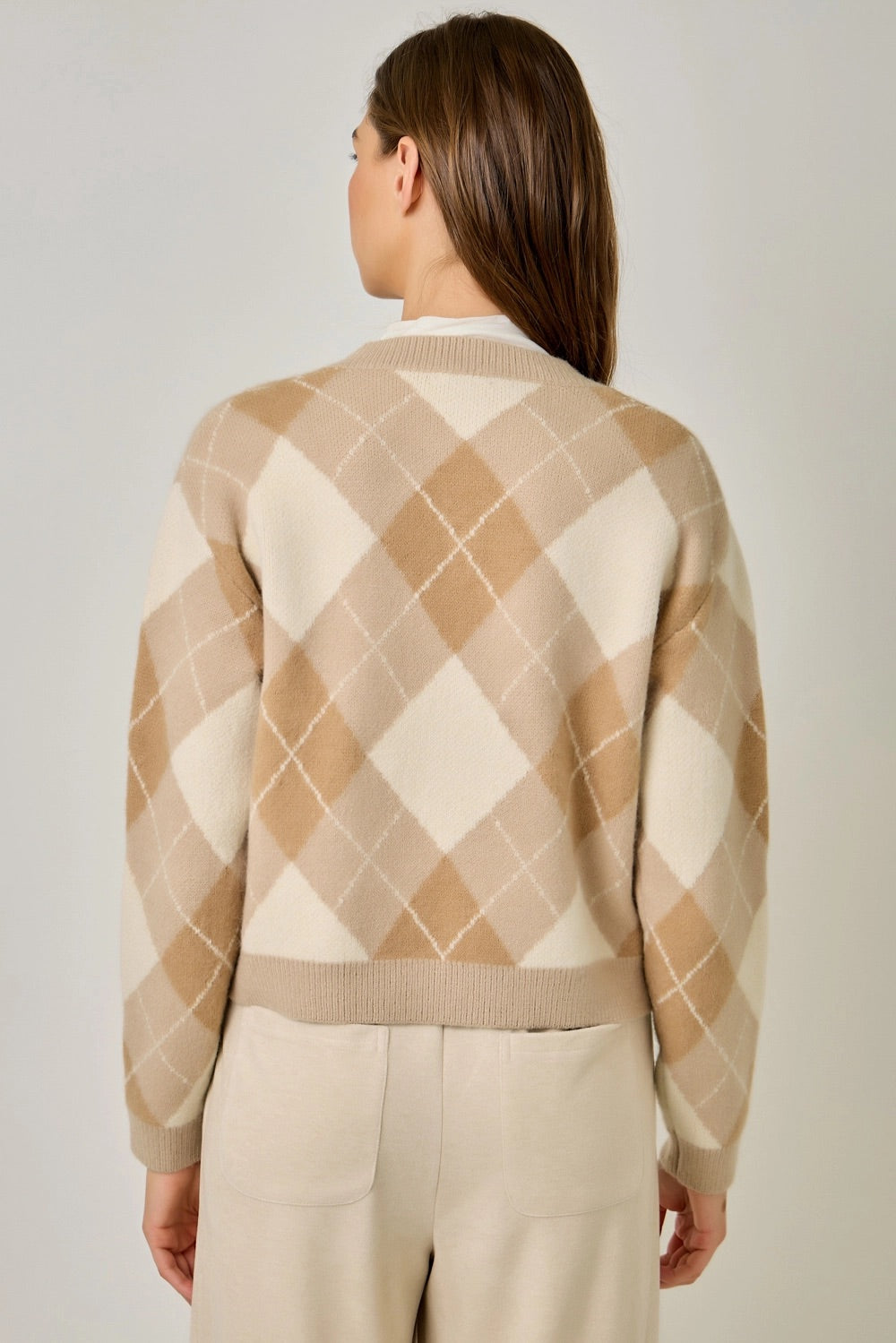 Kate's Argyle Knit Cardigan