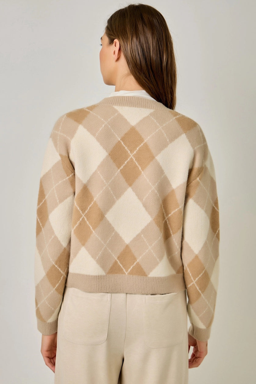 Kate's Argyle Knit Cardigan