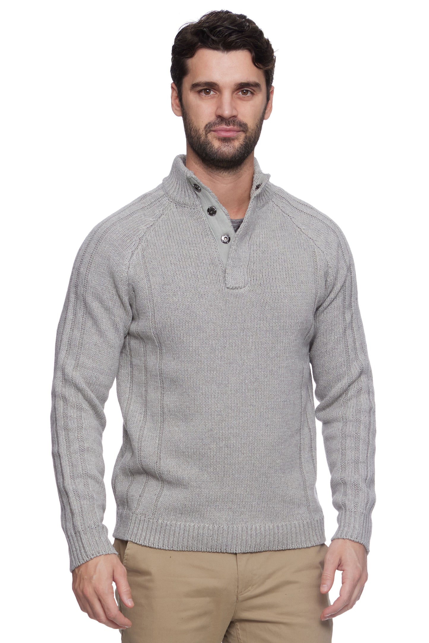 Plaineview Mock Neck Sweater | Oatmeal heather