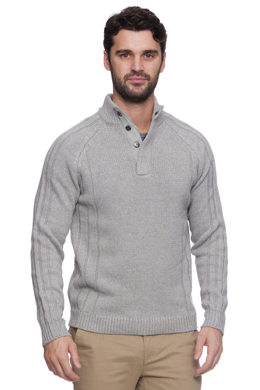 Plaineview Mock Neck Sweater | Oatmeal heather