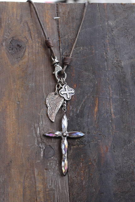 Cross Charm Necklace close up