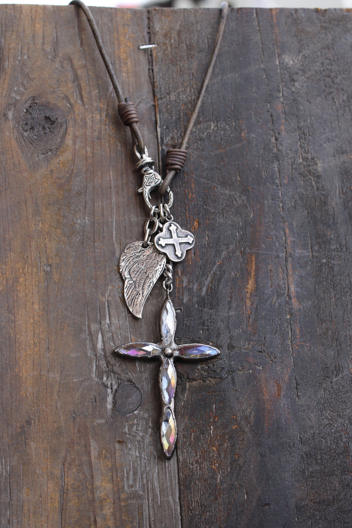 Cross Charm Necklace close up