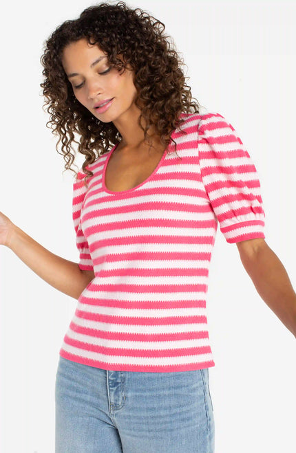Half Sleeve Scoop Neck Knit Top