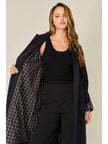 Adaline Detachable Scarf Trench Coat, navy-lining detail