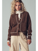 Wool Blend Sweater Cardigan Statement Buttons