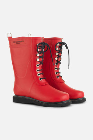 Rub15 Classic Mid Rain Boot | Classic Colors deep red