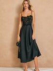 Convertible Lace Satin Corset Midi Dress-front