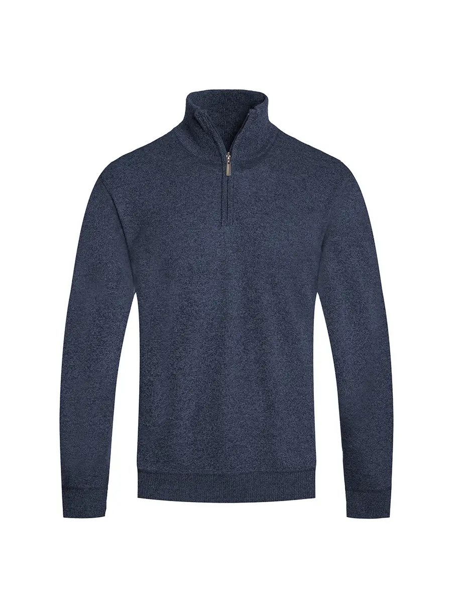 Mens Solid Quarter-Zip Knit Sweater