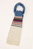 Chunky Knit Speckled Fair Isle Print Scarf - Denim