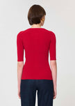 Gipsy Vest red ribbed knit-back