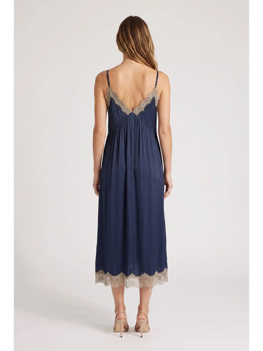 Vicki Lace Trim Midi Dress
