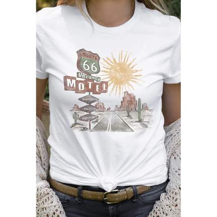 Route 66 Motel Vacancy Road Trip Graphic Tee