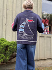 Sailboat Coastal Graphic Cardigan
