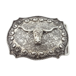 Western Antique Silver Long Horn Design