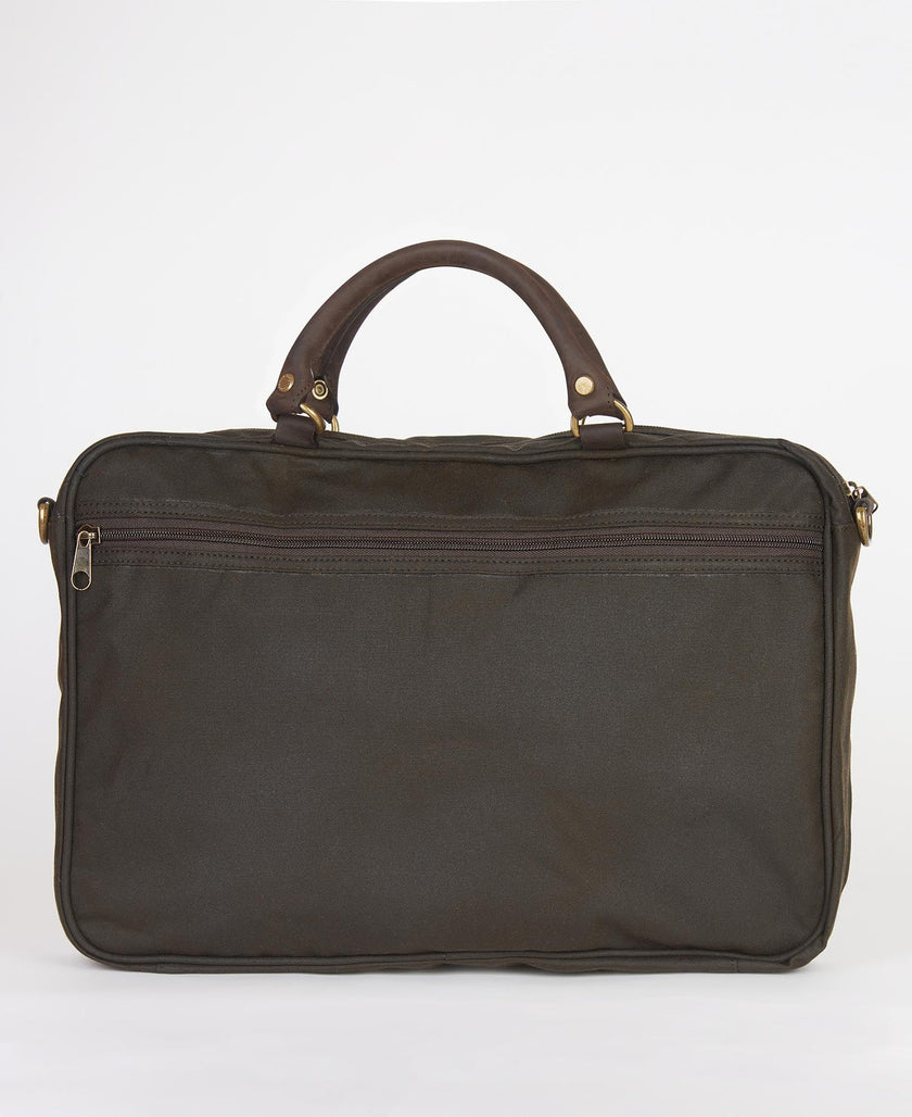 Barbour Wax Leather Briefcase Olive One Size