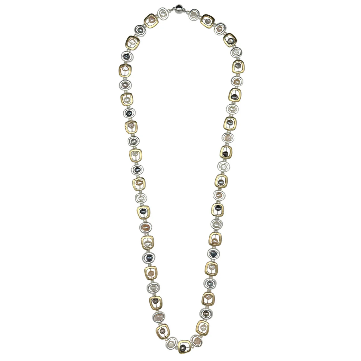 129-MIX-LONG | MOD NECKLACE MIX METALS LONG 36