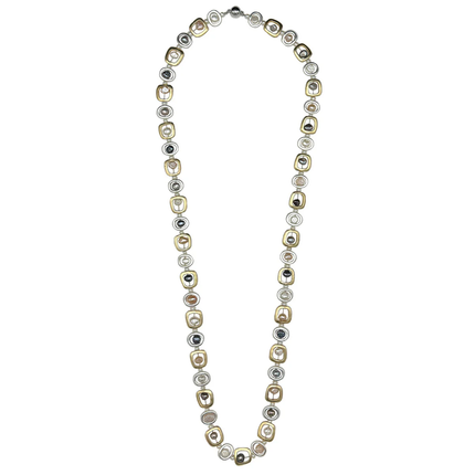129-MIX-LONG | Mod Necklace Mix Metals Long 36
