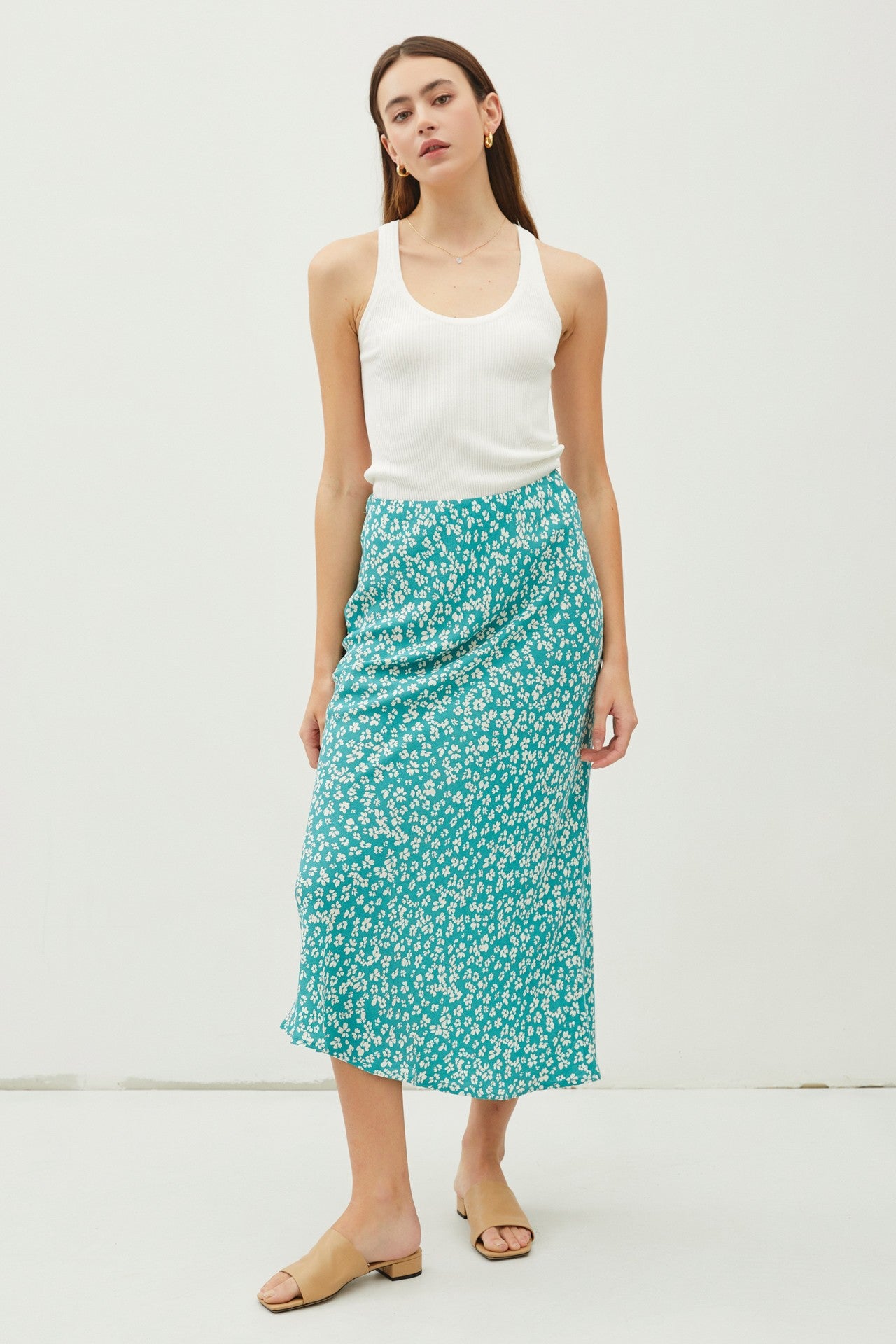 Vicki Floral Printed Midi Skirt