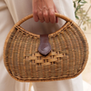 Rattan Eclipse Handbag-front