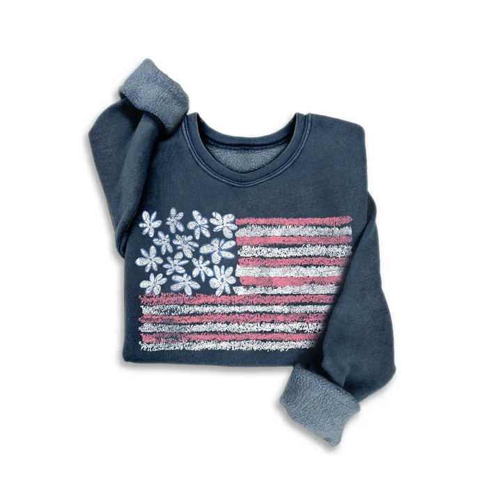 AMERICAN FLAG MINERAL SWEATSHIRTS navy