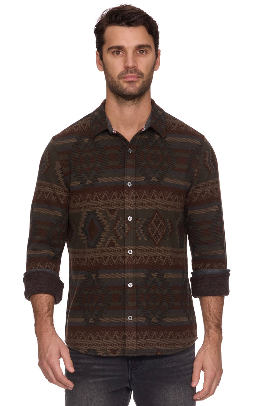 Forestdale LS Southwestern Hero Knit Flannel