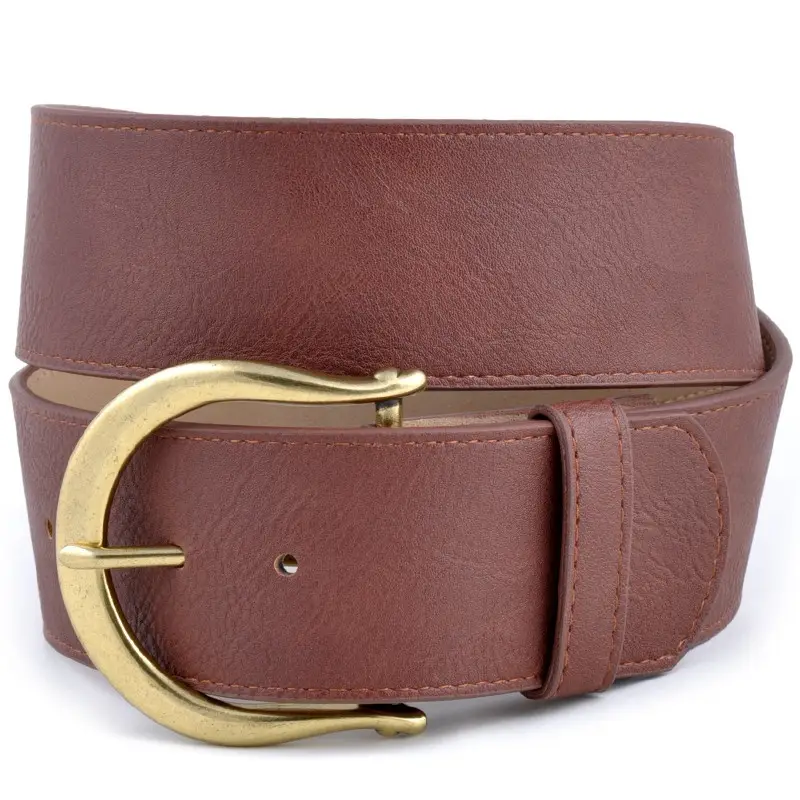 Wide Width Belt with Horseshoe Shape Buckle