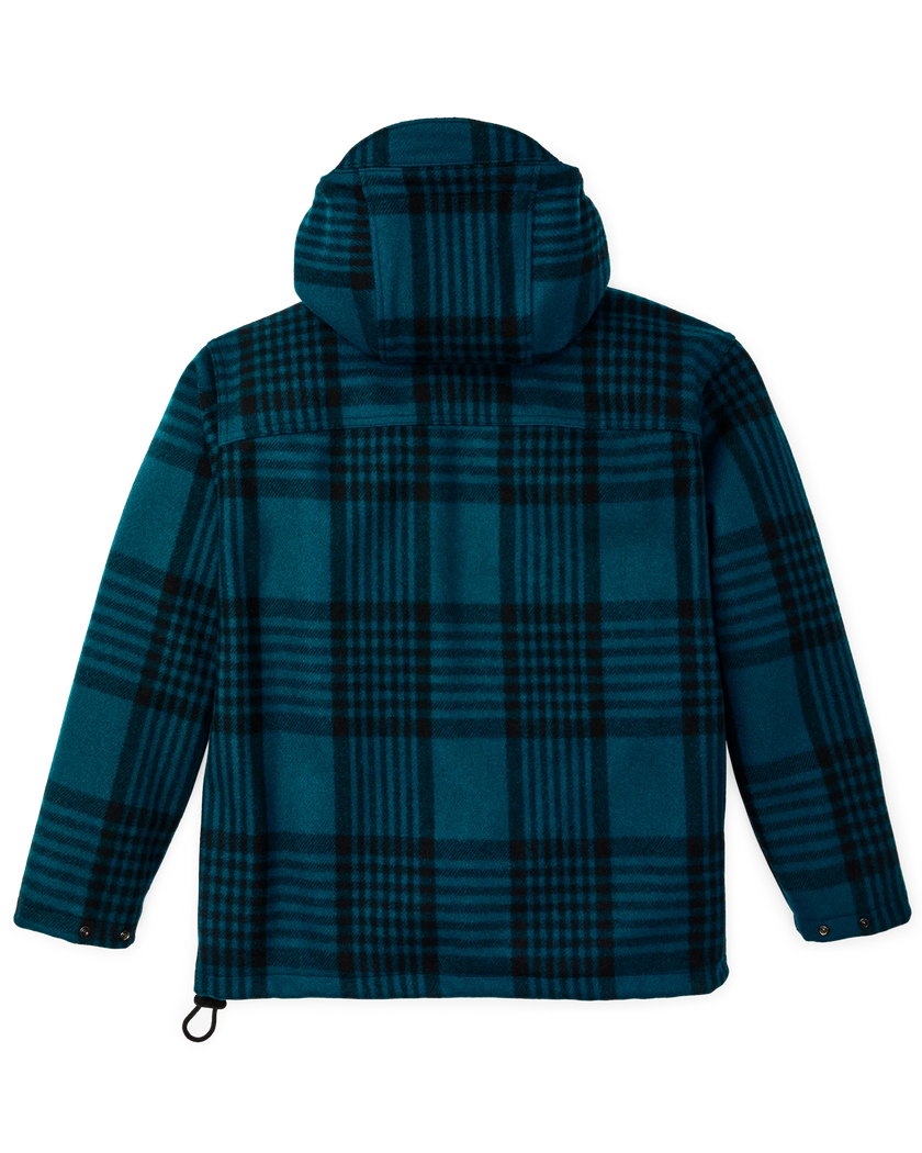 Filson mackinaw wool anorak blue black plaid back