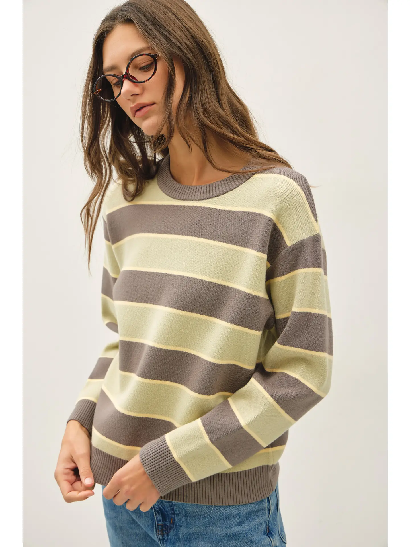 Boxy Fit Multi Striped Sweater
