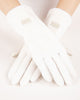 Soft Faux Fur Logo Gloves white