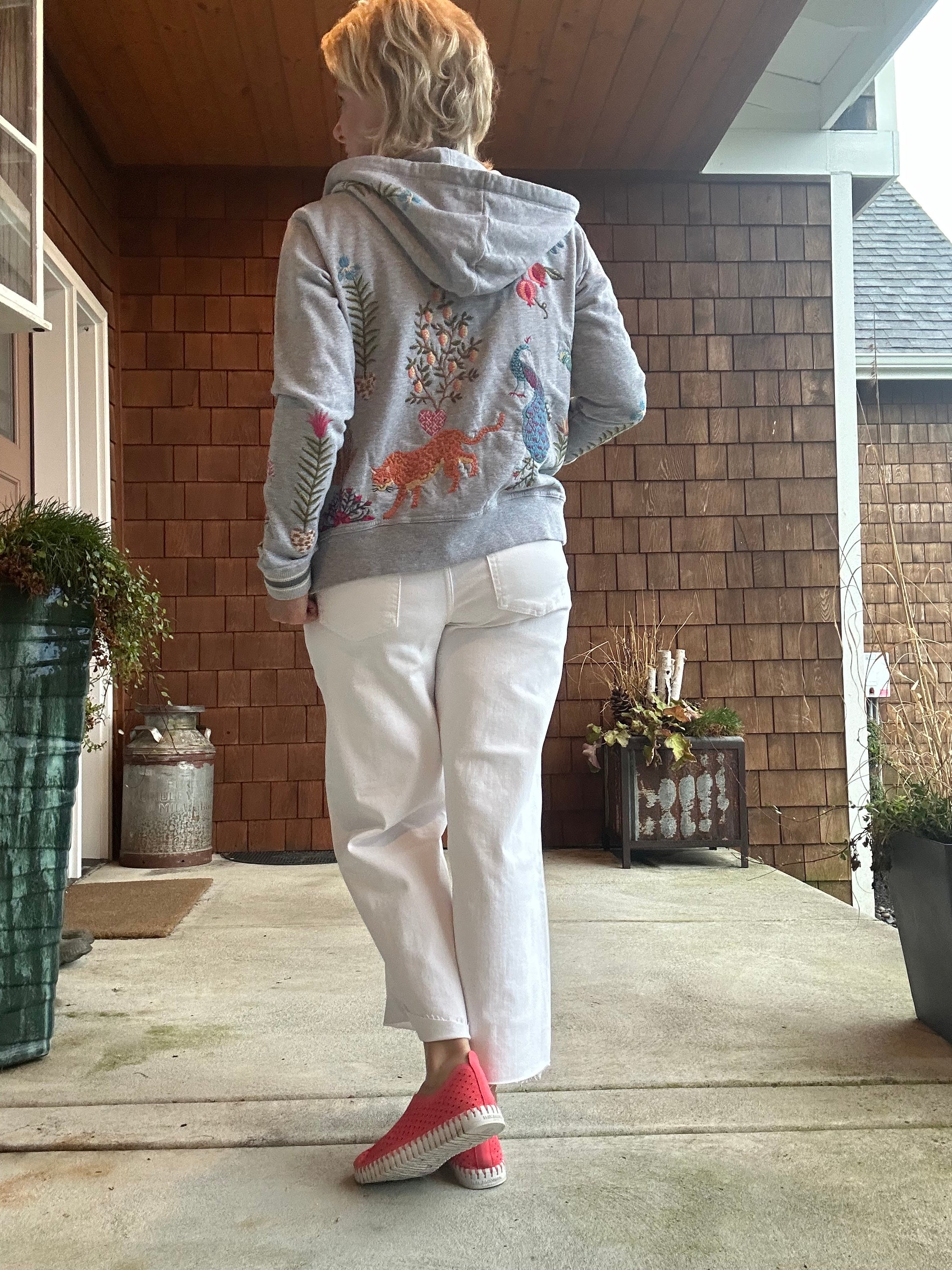 June High Rise Crop Wide Leg Jean optic white back