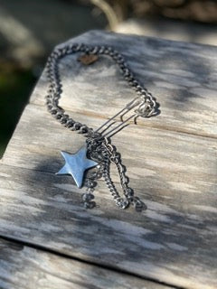 Paula Safety Pin Necklace star