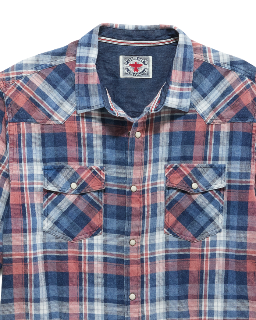 Winchester LS Vintage Wash Western Shirt close up
